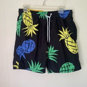 U.S. Surf Club Swim trunks ~ colorful pineapple print~ swimwear men’s size M